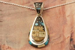 Calvin Begay Starry Night in the Pueblo Sterling Silver Pendant